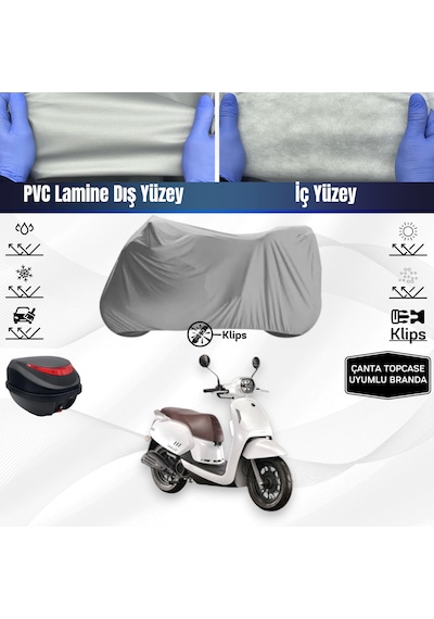 Qj Vps125 Motosiklet Brandası Çanta Uyumlu Topcase Motor Branda