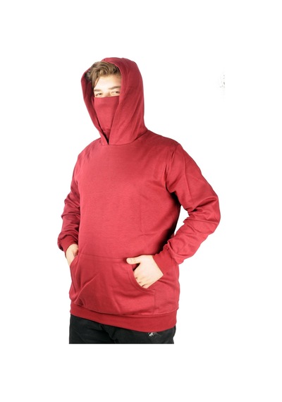 Mode Xl Büyük Beden Erkek Sweatshirt Arm Mask 21505 Bordo 001