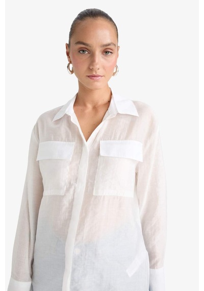 Defacto Regular Fit Uzun Kollu Gömlek F9140ax25wnwt34 Beyaz