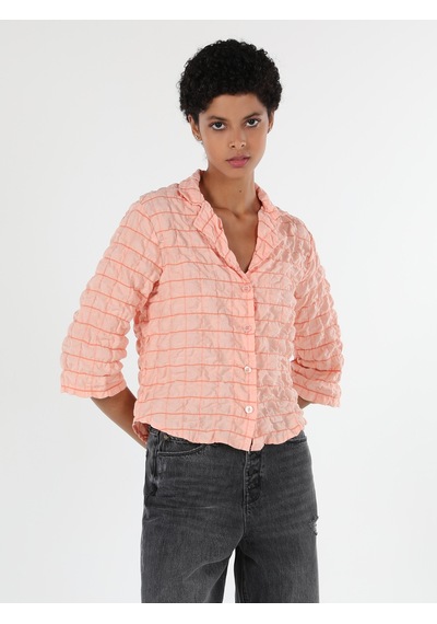 Colin's Regular Fit Shirt Neck Turuncu Kadın Uzun Kol Gömlek CL1058824_Q1.V2_ORA Turuncu