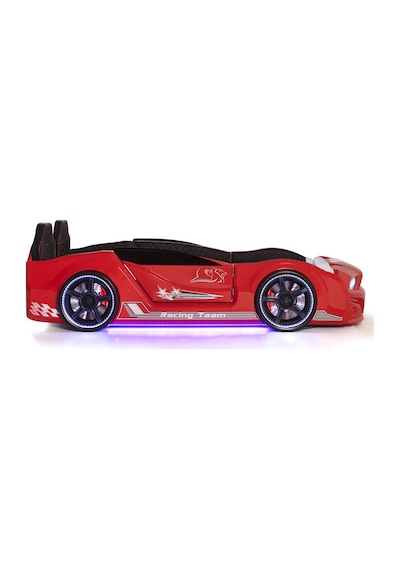 Bazalı Arabalı Yatak Kırmızı Kapıları Açılan Mustang Full Ledli Kumandalı Ve Müzikli+ortopedik Yatak 90x190 Cm Bazalı Arabalı Yatak Kırmızı Kapıları Açılan Mustang Full Ledli Kumandalı Ve Müzikli+ortopedik Yatak 90x190 Cm