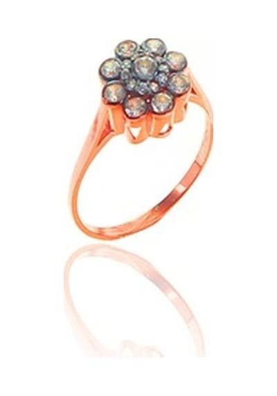 Gümüş Rose Zirkon Taşlı Elmas Montürlü Çiçek Modeli Set (535070101)