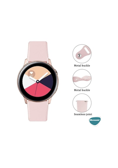 Microsonic Samsung Uyumlu Galaxy Watch 3 45Mm Silicone Sport Band Gri