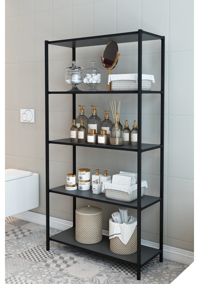 Scarlet Banyo Rafı Çok Amaçlı Banyo Dolabı Dekoratif Raf Antrasit Gri