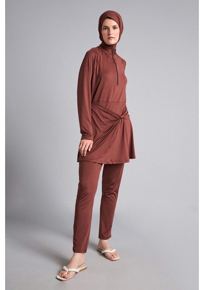Defacto Regular Fıt 4lü Kahverengi Burkini Mayo G7456ax26hsbn329 Kahve-bn329