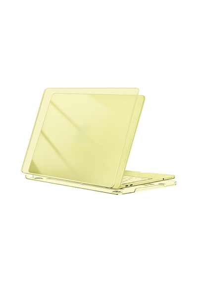 Macbook Neo 13inç A18 Pro A3404 Kılıf Kristal Ön Arka Şeffaf Kapak Sarı