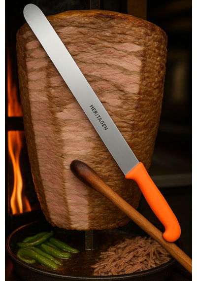 Heritagen Döner Bıçağı 55 Cm Paslanmaz Çelik Turuncu