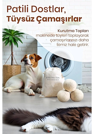 3 Adet Çamaşır Yün Kurutma Topu Xxl Büyük Boy Doğal Yumuşatıcı Çamaşır Kurutma Makinesi Topları Cn Diğer