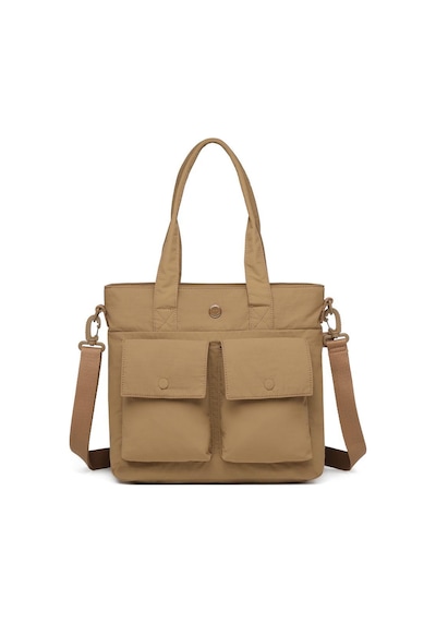 Smart Bags Mikro Poly Kumaş Büyük Boy Kadın Omuz Çantası 3345 Kahve