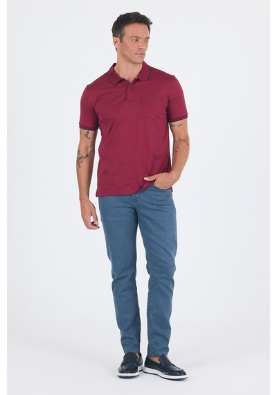 Kısa Kol Düz Suprem Polo Yaka Cepli %100 Pamuk Comfort Fit Tişört 1011250189 Bordo Kısa Kol Düz Suprem Polo Yaka Cepli %100 Pamuk Comfort Fit Tişört 1011250189 Bordo