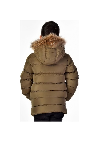 Benitto Kids Natürel Kürklü Erkek Çocuk Mont 51248-haki Haki