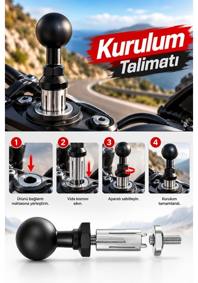 Racing Rbh-m6eb-19 Çatal Gövde Bağlantı Aparatı 13-19 Mm Telefon Ve Aksiyon Kamera Uyumlu Çok Renkli
