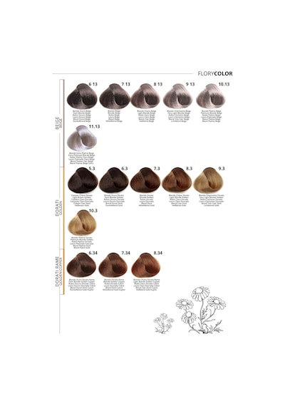 Puring Flory Color Papatya Özlü Amonyaksız Saç Boyası 100 ML 12.1 Süper Açıcı Küllü Platin