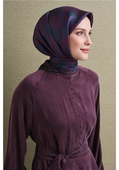 Armine Saf İpek Twill Eşarp 9628d 05 Koyu Mürdüm Mor