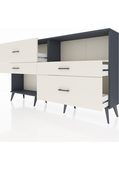 Arges Konsol Tek Raflı 4 Çekmeceli 176x30x99 Antrasit-aytaşı Antrasit-aytaşı Arges Konsol Tek Raflı 4 Çekmeceli 176x30x99 Antrasit-aytaşı Antrasit-aytaşı