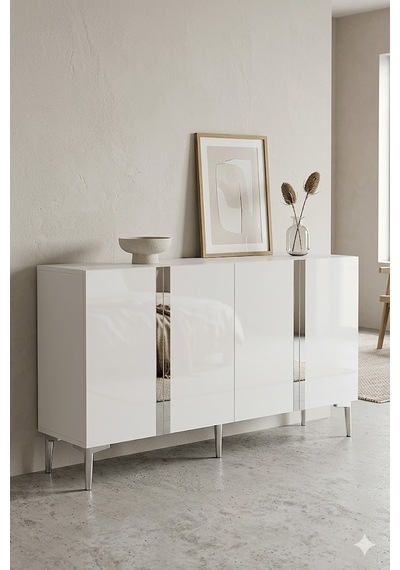 Ka1598bs Anka Konsol Ve Tv Sehpası Beyaz-silver 150cm