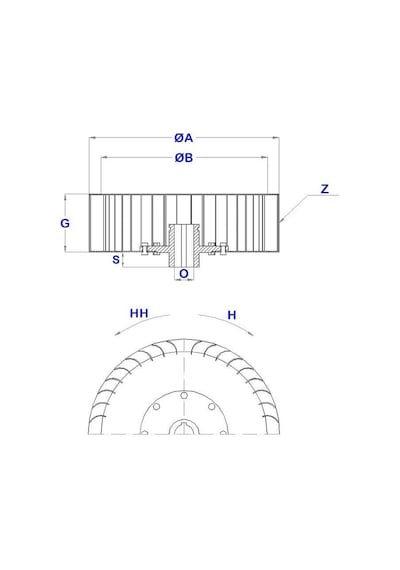 Çap 160 Boy 80 Delik 11 Mm Sol Yön Radyal Fan Pervanesi