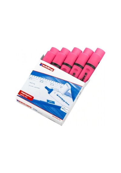 Edding Fosforlu Kalem 344 Pembe 10'lu Paket Pembe