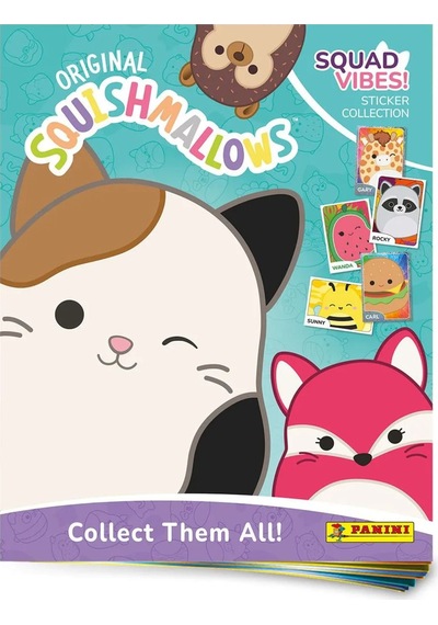 Panini Squishmallows Sticker Çıkartma Albüm Dergisi + 2 Paket 10 Adet Sticker + 1 Adet Limited Kart
