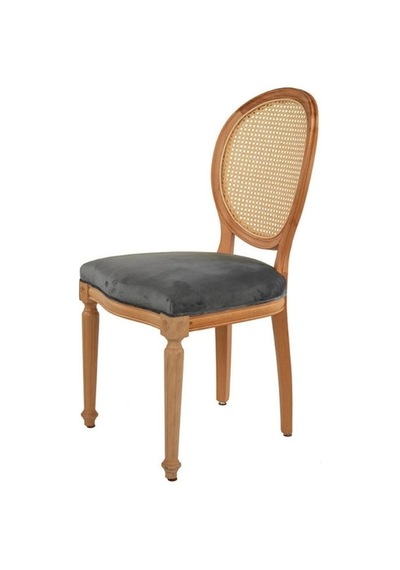 Madalyon Hazeranlı Ahşap Sandalye Natural - Antrasit