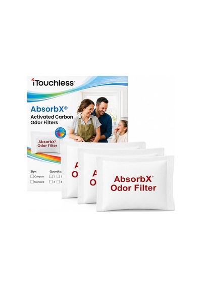 Absorbx Koku 3'lü Paket Çöp Kokularını Emer, Doğal Aktif Karbon Teknolojisi, Biyobozunur - 8 Gal Ve Daha Büyük Çöp Koku Giderici, Filtreler