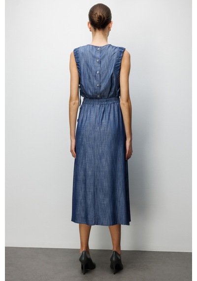 On Kadın Beli Lastikli Maxi Etek 74321 Indigo İndigo