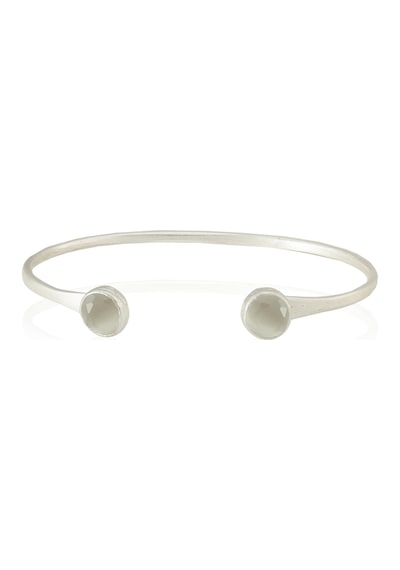 Kadir Jewellery 925 Ayar Gümüş Kaplama El İşçiliği Zirkon Taşlı Kadın Charm Bileklik Gri