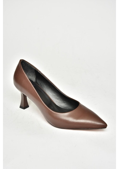 Fox Shoes T676032009 Kahverengi Kalın Topuklu Kadın Ayakkabı Kahverengi