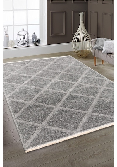 Rodney Vl Yıkanabilir Kaydırmaz Çift Taraf Pamuk Dokuma Beyaz Rix Premium Kalite Kilim K.gümüş