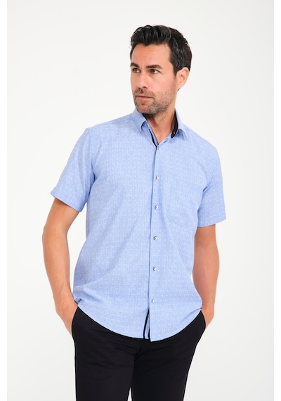 Klasik Kısa Kol Açık Zemin Kutu Desen Keten Cotton Hediye Kutulu Erkek Gömlek Fs-000745 - Mavi-1666 MAVİ Klasik Kısa Kol Açık Zemin Kutu Desen Keten Cotton Hediye Kutulu Erkek Gömlek Fs-000745 - Mavi-1666 MAVİ