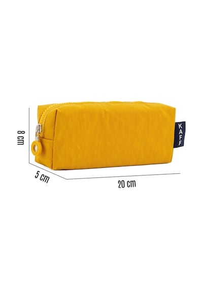 Kaff 01104 Bej - Krinkıl Kumaş Tek Gözlü Yıkanabilir Kalemlik Kalem Kutusu Makyaj Çantası