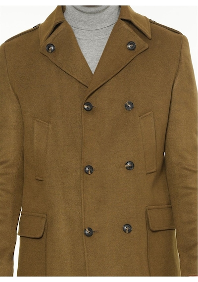 Plt8353 Dewberry Slım-fıt Palto-camel