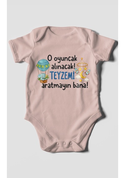 Morivokids Teyzeye Özel Kısa Kollu Bebek Body %100 Pamuk Zbn312-kk Pastel Pembe