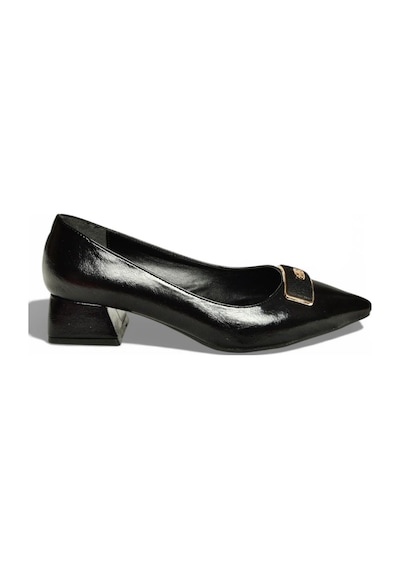 Fox Shoes Y820771260 Siyah Rustik Alçak Topuklu Kadın Ayakkabı Siyah