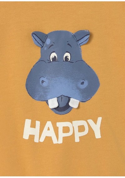 Erkek Bebek Desenli Sweatshirt 1402 Sarı