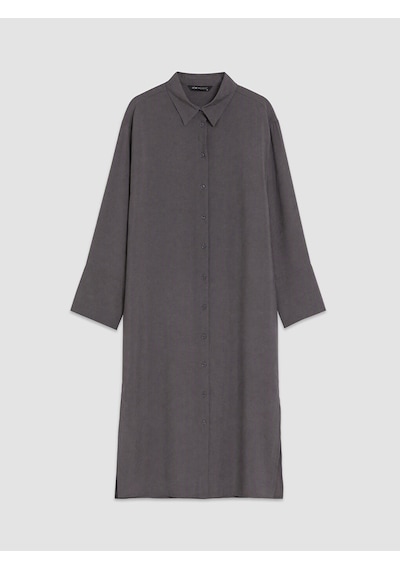 Lcw Modest Antrasit Modal Karışımlı Oversize Kadın Gömlek Tunik