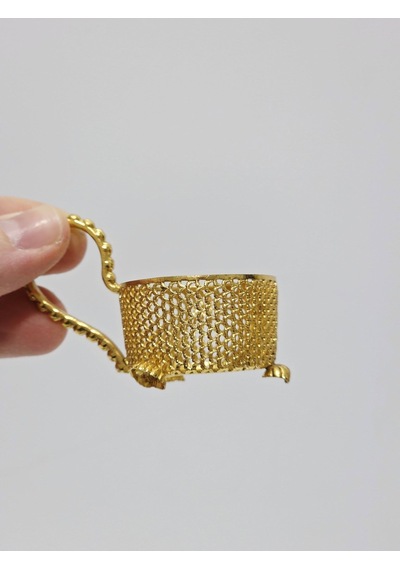 Antika Altın Kaplama Fincan Tutucu 6,3x3,9cm 169