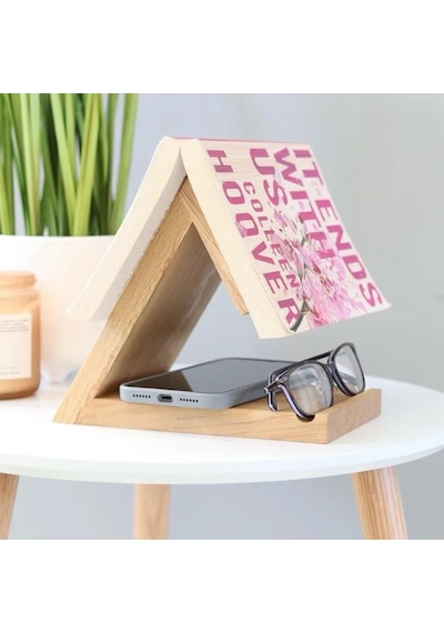 Kitap Sayfası Tutucu Standı, Ahşap Üçgen Ayraç, Masa Üstü Kitap Okuma Desteği Kitap Standı,