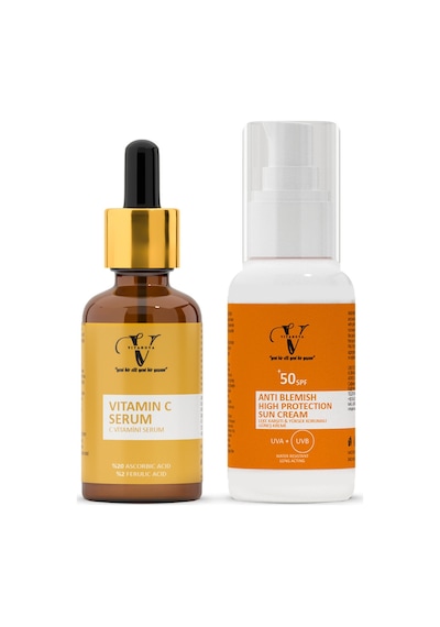 Vitanova Vitamin C Serum 30 ML + Leke Karşıtı Güneş Kremi SPF50+ 50 ML