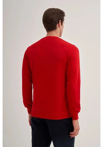 Cazador Slim Fit Mevsimlik 3 İplik Pamuk Karışımlı Sweatshirt-56100 Kırmızı