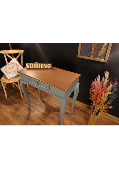 Wooding 80 Cm Çekmeceli Masif Gri Naturel Dresuar (548586312) Gri