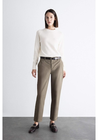 DeFacto Carrot Fit Kemerli Gabardin Pantolon Cepli Yüksek Bel Düz Paça D7413AX25SMKH260