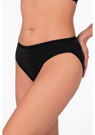 Likralı Daphne 40/1 Kalın Bikini Altı Siyah Külot Kompedan K6120-siyah Siyah