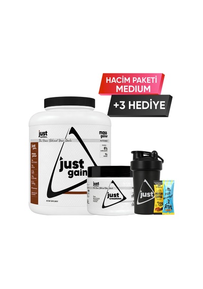 Just Nutrition Hacim Paketi - Medium + 3 Hediye Karbonhidrat Tozu + Kreatin Karışık