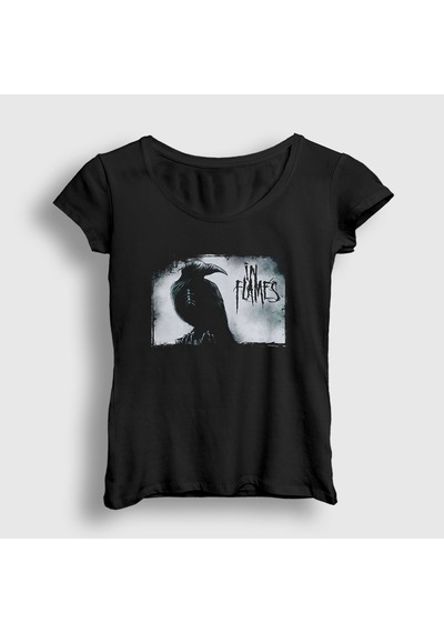 Presmono Kadın Fading In Flames T-shirt Siyah