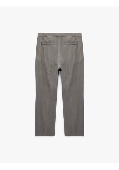 Koton Pileli Cep Detaylı Regular Fit Viskon Kumaş Pantolon Antrasit 6sam40112hw