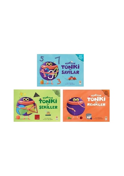 Tonton Tonki ile Şekiller - Sayılar - Renkler 3 Kitap Ciltli