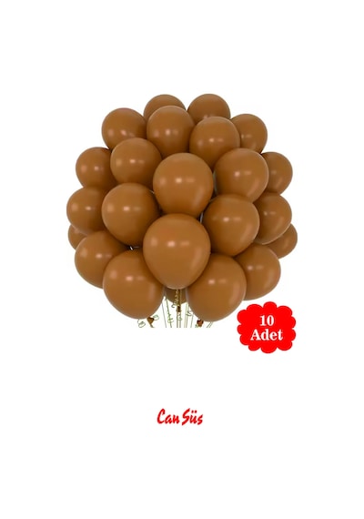 Pastel Balon 12 İnç 10'lu Kahverengi