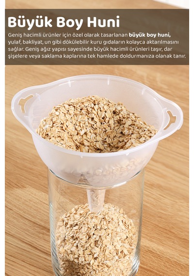 3'lü Huni Seti - İç İçe Geçebilir İstiflenebilir 3 Boy Huni Seti Beyaz
