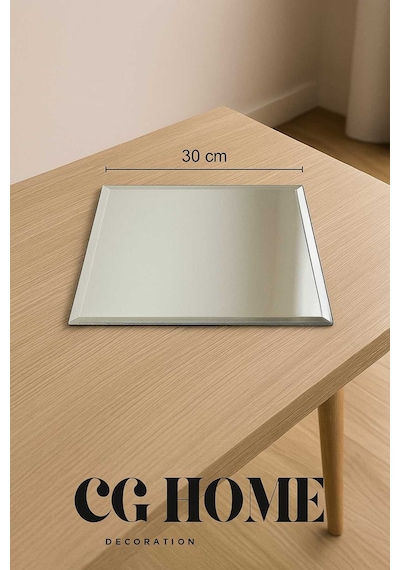 Ant Home Masa Üstü Ayna Bizoteli Ayna Aynalı Supla Kare Ayna 30x30 Cm Bizoteli Ayna Şişecam Ayna Gümüş